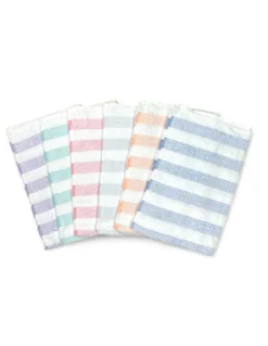 Set Asciugamani Bagno in Cotone Rigati 60x100 e 40x60, 6 Pezzi, 350 gr/mq, Colori unici, Made in Italy, Assorbenti e Morbidi
