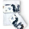 Set Asciugamani Cavalli Bianco 500 g/m² 100% Cotone | 1 Asciugamano 60x110 + 1 Ospite 40x60 con Balza Stampata