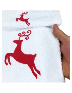 SET asciugamani CERVO ROSSO puro cotone Made in Italy