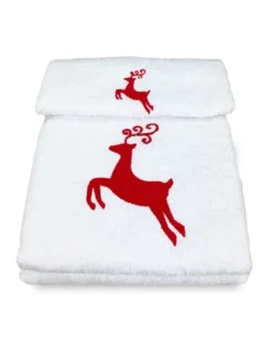SET asciugamani CERVO ROSSO puro cotone Made in Italy