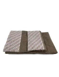 SET asciugamani con bordo FASHION Beige in puro cotone Made in Italy
