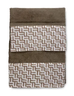 SET asciugamani con bordo FASHION Beige in puro cotone Made in Italy