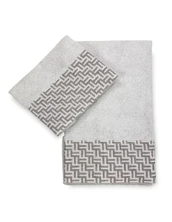 SET asciugamani con bordo FASHION Grigio in puro cotone Made in Italy