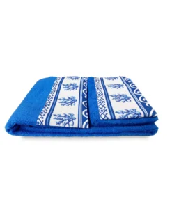 SET asciugamani con bordo GRECIA Mare marino blu in puro cotone Made in Italy