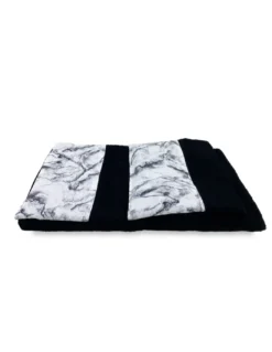 SET asciugamani con bordo MARMO Marmorizzato in Puro cotone Made in Italy