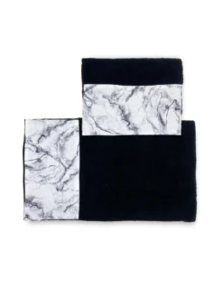 SET asciugamani con bordo MARMO Marmorizzato in Puro cotone Made in Italy