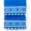 SET asciugamani con bordo Stelle Marine Blu in puro cotone Made in Italy