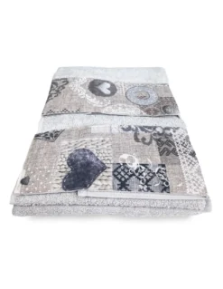 SET asciugamani con bordo Tirolese SHABBY Beige in puro cotone Made in Italy