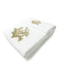 SET asciugamani CORALLO BEIGE puro cotone Made in Italy