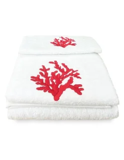SET asciugamani CORALLO ROSSO puro cotone Made in Italy