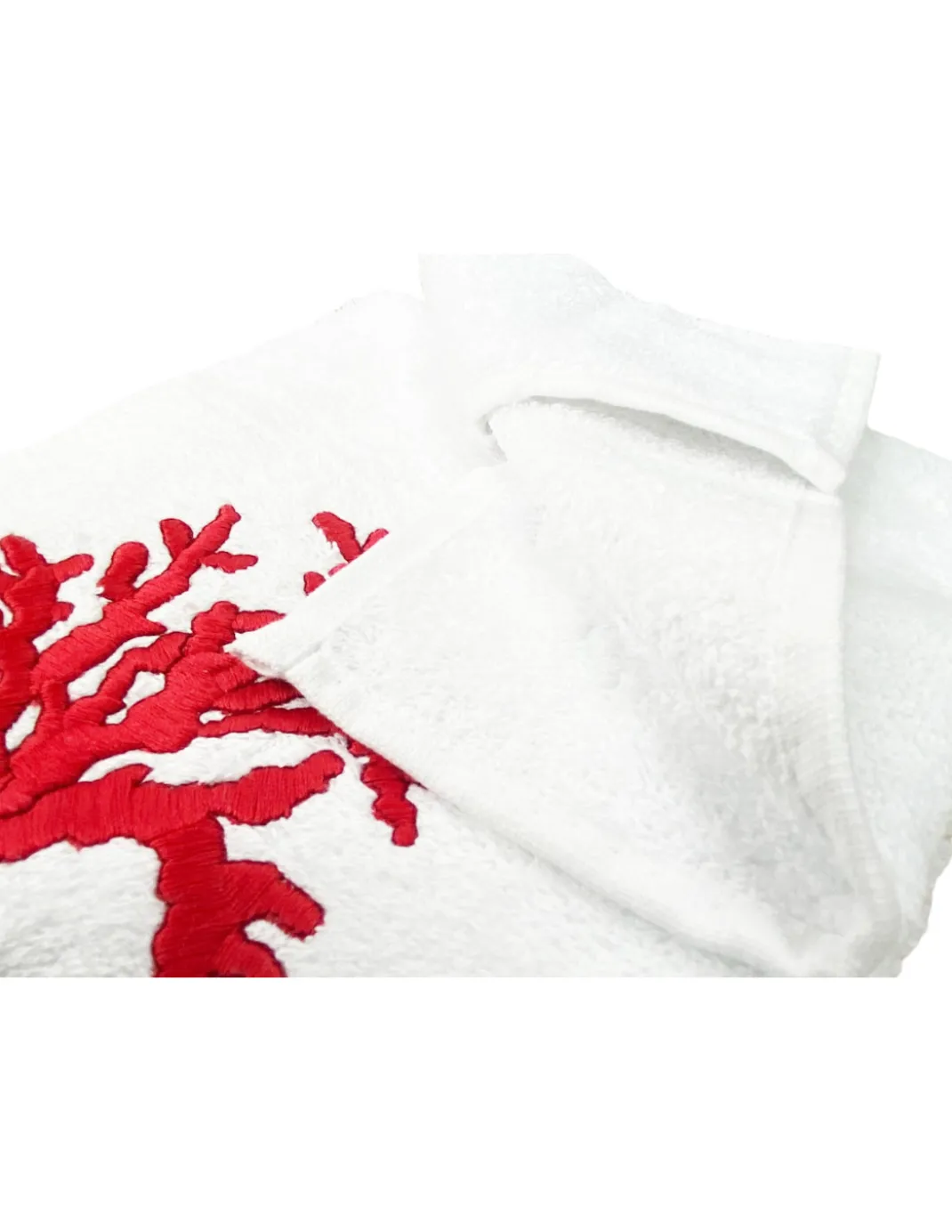 SET asciugamani CORALLO ROSSO puro cotone Made in Italy