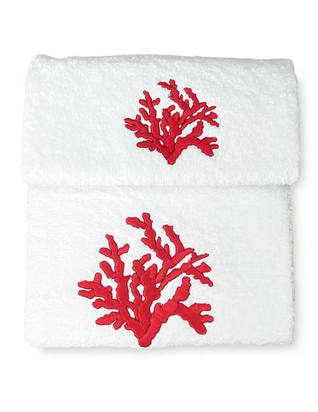 SET asciugamani CORALLO ROSSO puro cotone Made in Italy