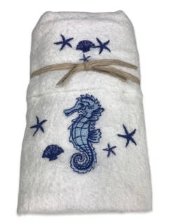 SET ASCIUGAMANI MARE CAVALLUCCIO MARINO BIANCO