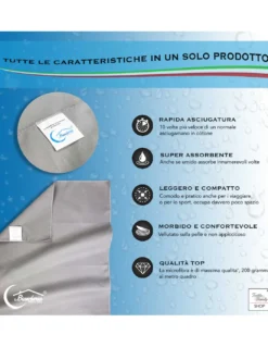 SET asciugamani MICROFIBRA ARANCIO 1+1 Viso e Ospite