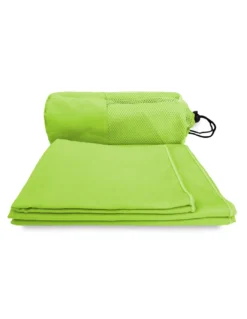 SET asciugamani MICROFIBRA VERDE ACIDO 1+1 Viso e Ospite