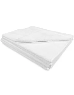 Set 6 Asciugamani Ospite in Spugna di Cotone 100% Bianco – 40x60 cm | Morbidi, Assorbenti, Resistenti – Made in Italy