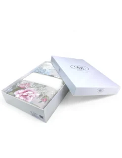 Set Asciugamani 1+1 Pizzo Macramè Roseto Panna, Puro Cotone, Made in Italy, Idea Regalo, Confezione Elegante