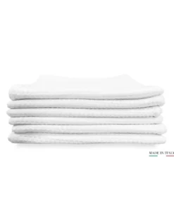 SET 6 asciugamani SALVIETTA Cotone TINTA UNITA bianco NIDO D'APE FORNITURA ALBERGHIERA 60X100