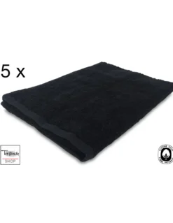 SET 5 ASCIUGAMANI SALVIETTA SPUGNA NERO BEAUTY PARRUCCHIERA CM. 50X100