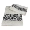 SET ASCIUGAMANI spugna JACQUARD 1+1 VISO e ospite MACULATO beige