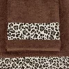 SET ASCIUGAMANI spugna JACQUARD 1+1 VISO e ospite MACULATO marrone