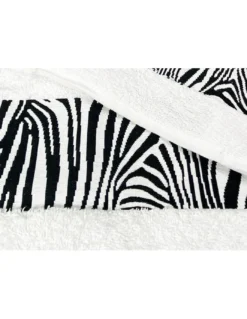 SET ASCIUGAMANI spugna JACQUARD 1+1 VISO e ospite ZEBRATO bianco