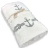 SET ASCIUGAMANI spugna MARE MARINO ANCORA BEIGE