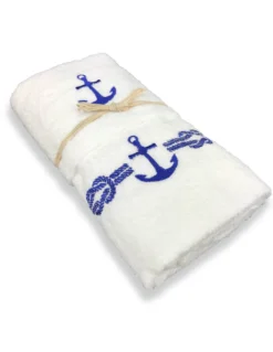 SET ASCIUGAMANI spugna MARE MARINO ANCORA BLU