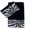 SET ASCIUGAMANI spugna 1+1 VISO e ospite ZEBRATO bianco NERO