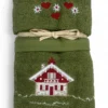 Set Asciugamani Tirolese Casetta Verde - Tirolo - Spugna 100% Cotone - Ricamo Chalet Montagna Made in Italy