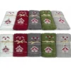 Set Asciugamani Tirolese Casetta Grigio - Tirolo - Spugna 100% Cotone - Ricamo Chalet Montagna Made in Italy
