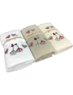 SET asciugamani TIROLO TIROLESE LOVE tortora
