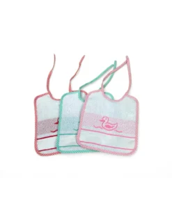 SET BAVAGLINI BAMBINA FEMMINA POPPY © cm. 20x24 bavaglio con lacci e tela AIDA