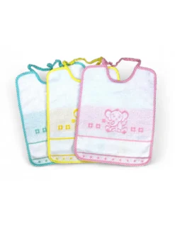 SET BAVAGLINI BAMBINA FEMMINA POPPY © cm. 24x30 bavaglio con elastico e tela AIDA