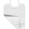 SET 6 BAVAGLINI bambino IN TINTA Unita TUTTO Bianco con elastico in Puro cotone con tela AIDA per ricamare il nome