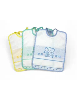 SET BAVAGLINI BAMBINO MASCHIO POPPY © cm. 24x30 bavaglio con elastico e tela AIDA