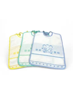 SET BAVAGLINI BAMBINO MASCHIO POPPY © cm. 24x30 bavaglio con elastico e tela AIDA