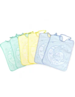 SET BAVAGLINI BAVETTE bambini e bambine mini JACK © cm. 26x34 bavaglio con elastico in puro cotone