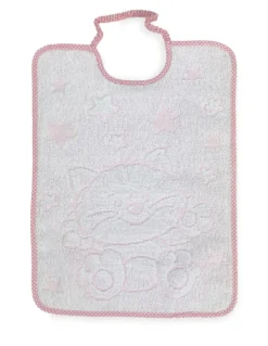 SET 3 Bavaglini BAVETTE bambino COCCOLE cm. 29x35 bavaglio con elastico Puro cotone