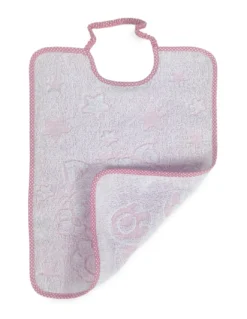 SET 3 Bavaglini BAVETTE bambino COCCOLE cm. 29x35 bavaglio con elastico Puro cotone