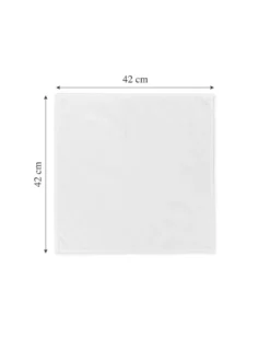 Set 4 Tovaglioli Cotone Bianchi, Tovaglioli Stoffa 42x42 cm, Fiandra, Orlo su 4 Lati, 100% Puro Cotone