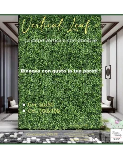 SIEPE Decorativa da Parete Finta Artificiale a Foglie per Muri e Balconi Ornamentale da Interno e da esterno Cile