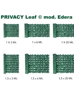 SIEPE Privacy Leaf EDERA Finta Artificiale a Foglie per Muri e Balconi Ornamentale frangivista Sempre verde