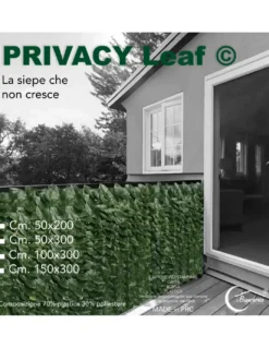 SIEPE Privacy LEAF Finta Artificiale a Foglie per Muri e Balconi Ornamentale frangivista