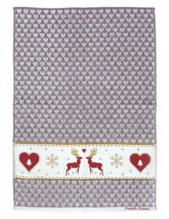 Strofinacci Cucina Cotone Jacquard Natale - Set 6 Pezzi 50x80 cm, Alta Assorbenza, 3 Colori Assortiti, Made in Italy