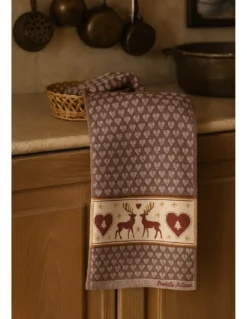 Strofinacci Cucina Cotone Jacquard Natale - Set 6 Pezzi 50x80 cm, Alta Assorbenza, 3 Colori Assortiti, Made in Italy