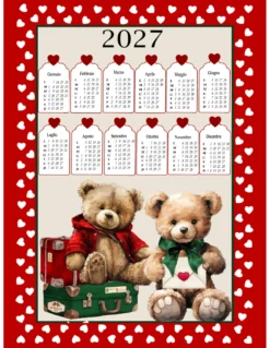 Strofinacci cucina cotone Natale calendario 2027 maxi 50x70cm – Set 6 Pezzi, 3 Stampe, Idea Regalo, Made in Italy variante B