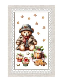 Strofinacci Cucina Natale – Set 5 Pezzi 50x70 cm – Canovacci Cotone Decorativi con Asola