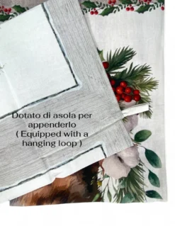 Strofinacci Cucina Natale – Set 5 Pezzi 50x70 cm – Canovacci Cotone Decorativi con Asola