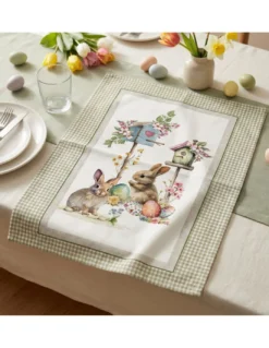 Strofinacci Cucina Pasquali Cotone Set 5 Pezzi 50x70 - Coniglietti e Uova